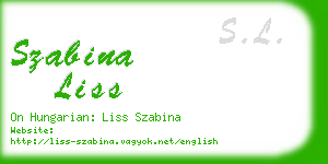 szabina liss business card